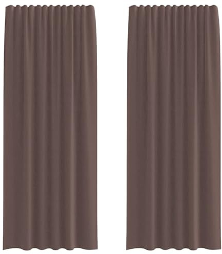 vidaXL Voile Vorhänge mit Stangentaschen 2 STK. Braun