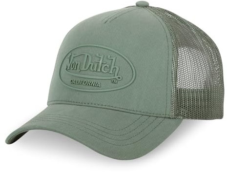 Von Dutch Kappe für Damen & Herren, verstellbar, Trucker-Kappe, Logo, kaki, One size