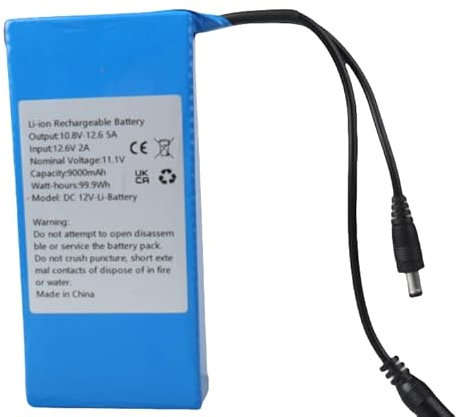 MXJFYY 12V 9000mAh Rechargeable Lithium-ion Battery Pack Compatible with Most 12V Devices,Solar Lights, LED Lights, Sprayers, Speakers, Electronic Pianos, Loudspeakers, Oxygen Pumps DC12V