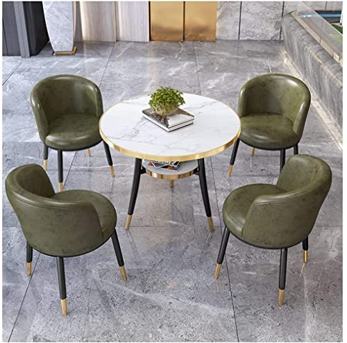 WOTZOV Mesa de Centro con Silla para Hotel de Negocios: Ahorra Espacio, Juego de Mesa y Silla para Oficina, salón de Hotel, Tienda de Ropa, Tienda de té, cafeterí,Talla única Verde