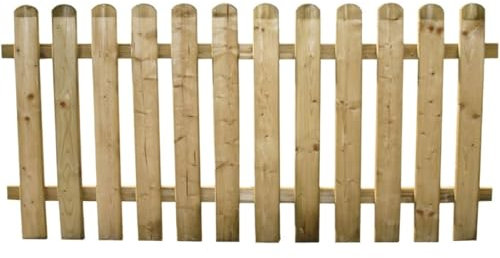 LoviStore Staccionata in Legno di Pino Naturale per Giardino, Recinzione Recinto Steccato a Doghe Impregnato in Autoclave, Divisorio Robusto e Resistente Alta Qualità (180x100 cm)