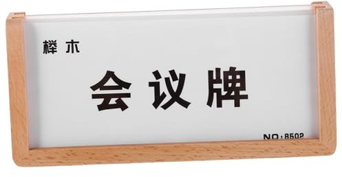 Alipis Porte-nom En Acrylique En Forme De V Avec Base En Bois Pour Bureau, Salle De Réunion, Réception