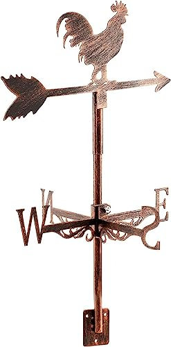 Segnavento a forma di gallo, indicatore di direzione a paletta, in metallo, per cortile, giardino, hitecture, tetto, misurazione in ferro battuto, mini stile vintage, fattoria domestica