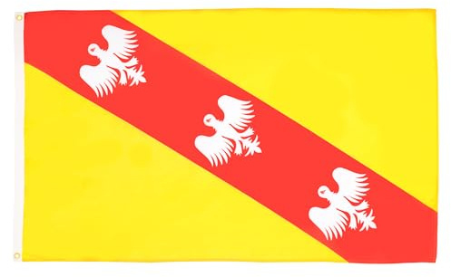 AZ FLAG Lothringen-Flagge, 150 x 90 cm, 100% Polyester, mit integrierten Metallösen, 10 Stück