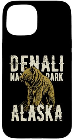 Denali Nationalpark Alaska USA Bär Vintage Style Design Hülle für iPhone 15
