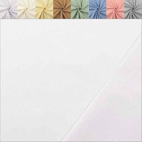 Stretchjeans uni Meterware, Jeansstoff dehnbar - Jeans Stoff - elastischer Köper, Jeansjacke nähen *Ab 50cm, Farbe: 050 weiß