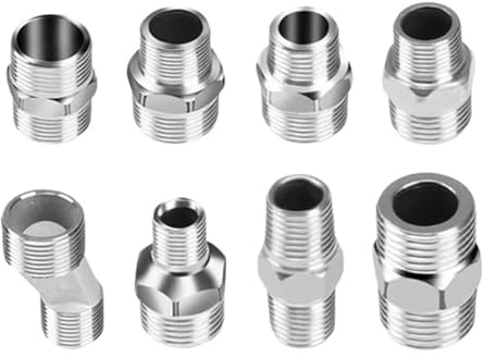 ZEDEVB Giunto di testa in acciaio inossidabile 201 con doppio diametro variabile fili esterni da 2 a 3 a 4 a 6 a 1 pollice raccordi per tubi dell'acqua (1 I 4)