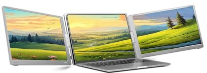 MISURA Dual Tragbarer Monitor 2X 16 Zoll - FullHD 1920x1200, IPS-Panel, 2X USB-C, Drehwinkel 360°, Unterstützung für Rückladung, Integrierter Ständer, Selbststehend