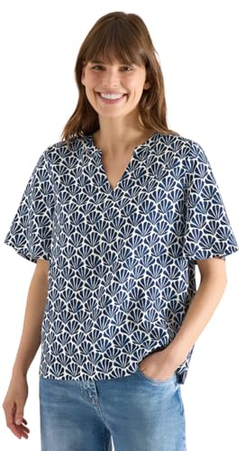 Cecil Damen Kurzarm Bluse mit Muschelprint