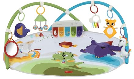 Tiny Love Developmental Gymini, Spielmatte Baby mit Musik, 0+ Monate, Spieldecke Baby, 20 Aktivitäten, Musikmobile für Unterwegs, Verstellbare Bögen, Smartes und Anpassbares Design, Born to Party