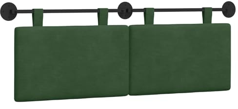 vidaXL Hängendes Kopfteil Dschungelgrün Cordstoff, Modernes rechteckiges Wandkopfteil, platzsparendes, weich gepolstertes Kopfteil, minimalistisches Wohnmöbeldesign