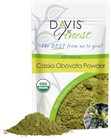 Davis Finest Bio Cassia Obovata Pulver 100g Premium Qualität Natürlich Neutral Henna Blonde Haarfarbe Shine Conditioner