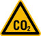 LEMAX® Warnschild, Warnung vor CO2 - praxisbewährt Kunststoff gelb/Schriftfarbe: schwarz, 200mm