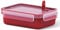 Emsa Mikrowellendose Clip & Micro 517772 | Mikrowellenventil | 0,8 L | Lunchbox | Integrierte Maßeinteilung | Made In Germany | Rot/ Transparent