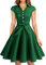 Wedtrend Robe Vintage Rockabilly Rétro Audrey Hepburn 50's 60's Polka Pin Up Swing avec Boutons de cœurWTP10007 Army Green L