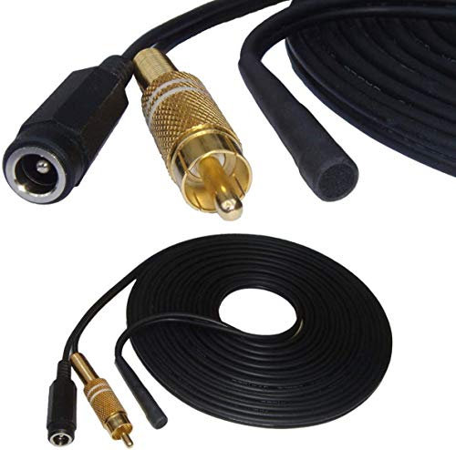 WATER PROOF OUTDOOR CCTV DVR AUDIO MICROPHONE ALL IN ONE 5 METRE CABLE WITH INLINE RCA PHONO & 2.1mm DC POWER CONNECTOR