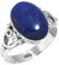 Jeweloporium 925 Silber Ringe für Frauen Größe 50(15.9) Blau Echt Lapislazuli Edelstein Solitär Silber Ringe Hochzeit Geschenk Kostüm Schmuck
