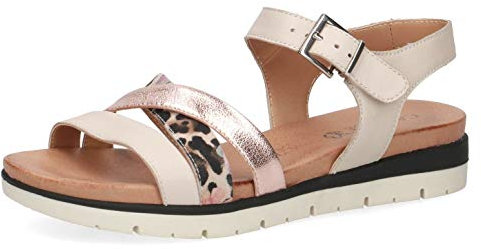 Caprice Damen Kenzo Riemchensandalen, Beige (Beige Leo Comb 427)