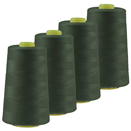 4 x 4572m Qualitäts Overlock-Garn Overlock-Nähgarn Oeko-Tex Farbe 821-860, Farbe:A859 chromoxidgrün