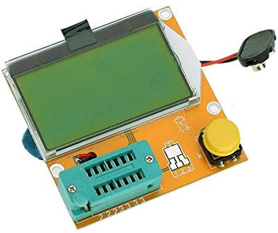 Hailege LCR-T4 Multifunktionales Messgerät Widerstand Kondensator Diode MOS Röhre SCR Transistor ESR Meter Tester 9V 128 * 64 Gelb Grün LCD