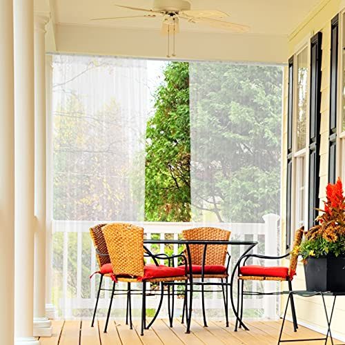 SJHmoo Zanzariera per portico, patio, baldacchino, giardino, tende in tulle velato per esterni, rete decorativa per feste, matrimoni, archi e tende da soffitto, bianco, 137,2 x 274,3 cm