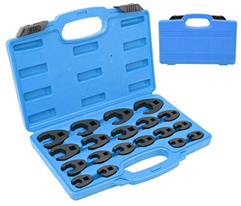 Ejoyous 19-Piece Crowfoot, Crows Foot Spanner Set, Metric Crows feet Straight Box Wrench, Chrome-Molybdenum Steel 8-32 mm, Socket Wrench with Cylindrical Head and Tool kit