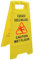 Señal de suelo mojado en castellano e inglés 61.5 x 29 cm, cartel plegable señalización advertencia pavimento mojado amarillo para empresas y grandes superficies