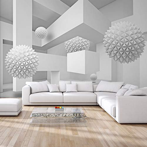 Muralo Vinyl Struktur Fototapete 3D Effekt Tapete Wandtapeten Optische Illusion Abstrakt Kugeln Wohnzimmer Schlafzimmer Moderne Wandbilder XXL Wand Dekoration Br. 416 cm x Hö. 254 cm