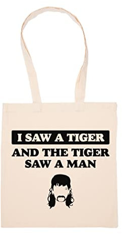 Hopestly I Saw A Tiger And The Tiger Saw A Man Tasche Wiederverwendbar Einkaufen Lebensmittel Baumwolltuch Tote Reusable Shopping Bag