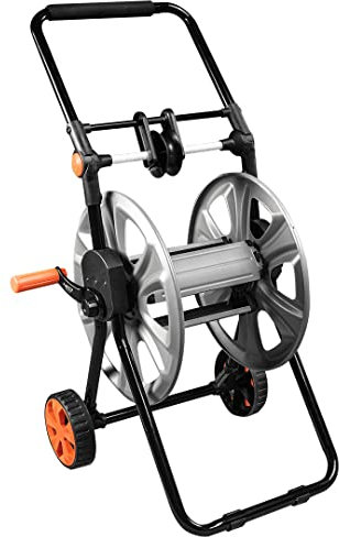 NEO TOOLS Garten Schlauchwagen bis 60 m Gartenschlauch (1/2) - Schlauchtrommel aus Metal | Verhindert Schlauchknicken, Stabil und Langlebig, Rutschfester und Klappbarer Griff, Metallrahmen