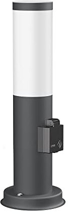 ledscom.de Paletto luminoso PORU con attacco per esterni, antracite, rotondo, 38,5 cm, incl. lampada E27, 471lm, bianco extra-caldo