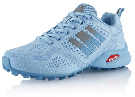 Fusskleidung® Damen Herren Wanderschuhe Atmungsaktive Trail Running Trekkingschuhe Blau EU 38