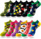 Kevaler 12 Paar Damen Lustige Socken Herren Baumwollsocken Sneakers Socken Kurzsocken mit Tier Obst Essen Meisterwerk Motiv Sportsocken Größe: 35-42