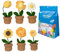 6er Set Häkelpaket für Anfänger Blumentopf Häkelpaket Anfänger Häkel Starter Kit Schritt für Schritt Anleitungsvideo DIY Handwerkskunst Sonnenblumen Tulpen Rose Convallaria Majlis und Nelke