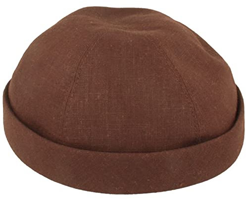 Bullani Sommer Docker-Cap Dockermütze Seemannsmütze 100% Leinen Braun - Gr- 63