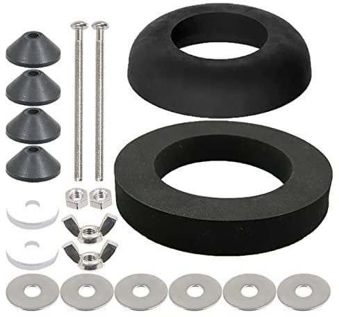 SPARES2GO Toilet Cistern Seal Kit 100mm M6 Bolt Through 1.5 Rubber Dome 2 Foam Washer Set