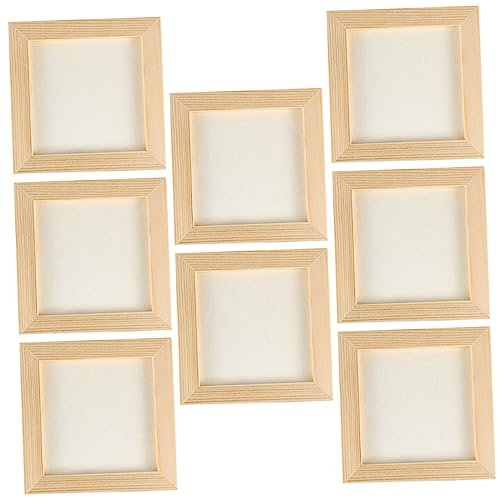 ibasenice 8 Stück Ton-Bilderrahmen Fotorahmen Kleiner Quadratischer Holzrahmen 8 X 10 Bilderrahmen Unfertige Rahmen Bastelrahmen Wand-Bilderrahmen 30 X 40 Bilder 12 X 12 Cm 40 X 50