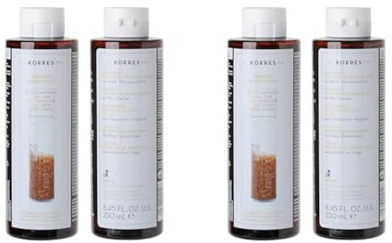KORRES Rice Proteins und Linden Shampoo für feines Haar, silikon- und parabenfrei, 250 ml (Packung mit 2)