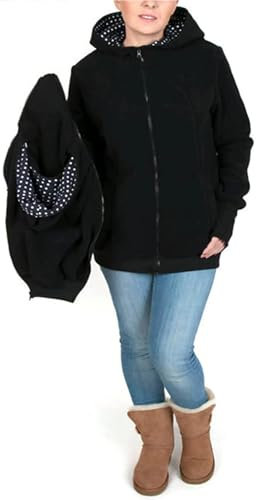 Babytrage-Hoodie-Jacke, Weich Und Bequem, 3-In-1-Känguru-Mantel Für Damen Mit Reißverschluss, Schwangeres Oberteil, Babytragen,004,L