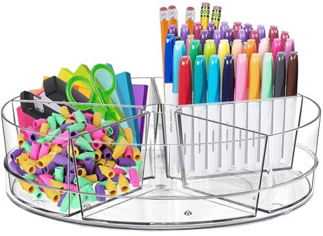 Roninkier Drehteller mit 5 herausnehmbaren Aufbewahrungsbehältern, Snack Medizin Schrank Veranstalter, klare Kunststoff-Behälter für Küche Vorratskammer Organisation und Lagerung