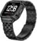 SUPLINK Edelstahl Gehäuse Band Kompatibel mit Fitbit Versa 4 Armband/Versa 3/Versa/Versa 2 Uhrenarmbänder Männer,Schutzhülle für Fitbit Sense/Versa Lite/Fitbit Sense 2 Armband,Schwarz