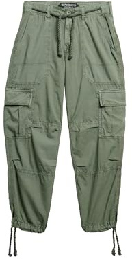 Superdry Damen Leichte Strand-Cargohose Tarnfarbengrün 40