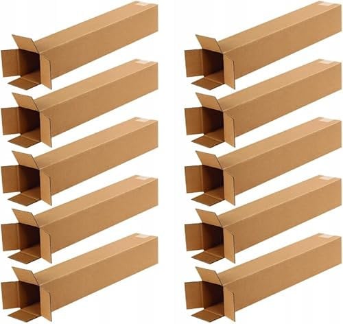 EraGreen Premium Versandhülse eckig 10 Stück - Karton 150 x 150 x 1200mm Versandkarton DHL, DPD, GLS Faltkarton 1-Wellig FEFCO201 B-Welle