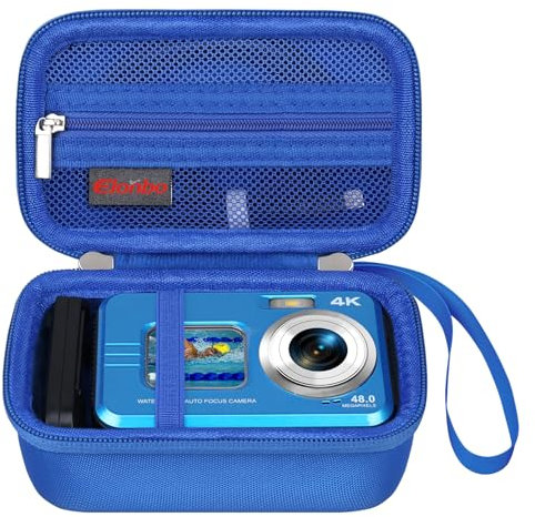 Elonbo Custodia per Ricoh GR IIIx HDF/GR IIIx/GR III HDF/GR III/GR II/GR Digital Camera, borsa da viaggio rigida per fotocamera compatta RICOH GR Premium, Blu
