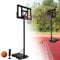 HENGMEI 3.05m Basketballkorb Outdoor, Basketballanlage Indoor Spielgeräte, Basketball Hoop Höhenverstellbar mit Ständer Rollen Inkl. Basketball für Kinder und Erwachsene, Schwarz