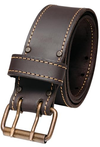 FESA Men's Leather Tool Belt - Leather Tool Pouch Belt Adjustable from 30-46 - Tool Belt For Electricians, Carpenters, Construction Workers - Handcrafted (2 Wide, L, Brown)