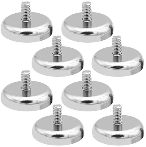 Leikurvo 8 x Neodym Magnete Ø 32mm mit M6 Gewinde, 36kg Haftkraft Magnetsysteme, Runde Neodym Magnete mit Gewinde, Extra Stark Magnete für Schrauben Öse oder Haken
