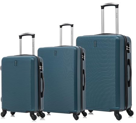 CELIMS - 3-teiliges Koffer Kofferset | Kabine + Medium + Groß | Reisekoffer ABS Lightweight | Kofferset 3 | Grün