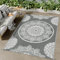 Famibay Outdoor Rugs for Patio Waterproof Garden Rug 150 x 245 cm Reversible Outdoor Rug Plastic Straw Mats Picnic Carpet UV Resistant Portable Indoor Area Rug for RV Balcony Picnic Grey