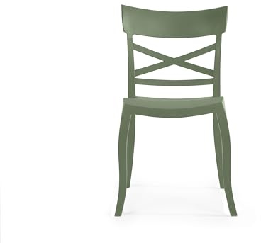 PAPATYA 1er Set Besucherstuhl & Gastro Stühle für Café Restaurant Bar und Hotel – Stapelstuhl wetterfest für Terrasse & Garten – Kunststoff Gartenstuhl – Belastbar bis 200 kg – X-Sera, Resedagrün